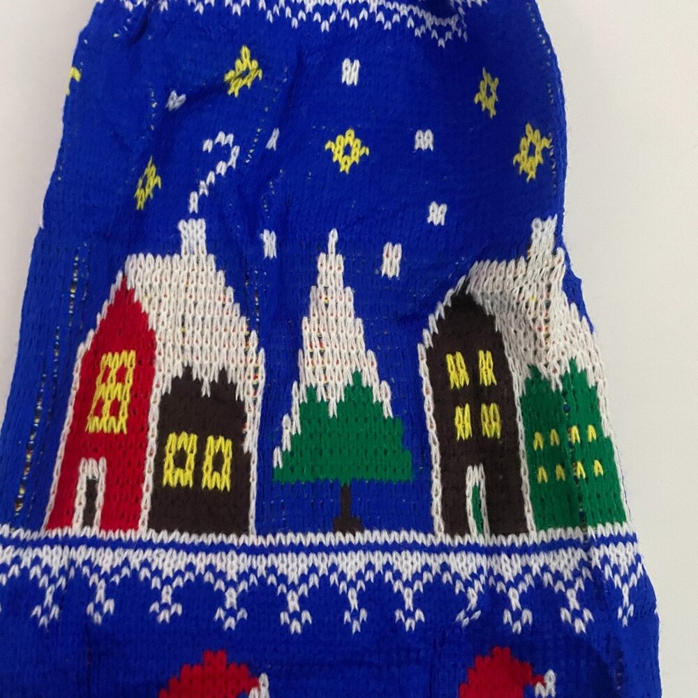 Blue Christmas Knit Dog Sweater